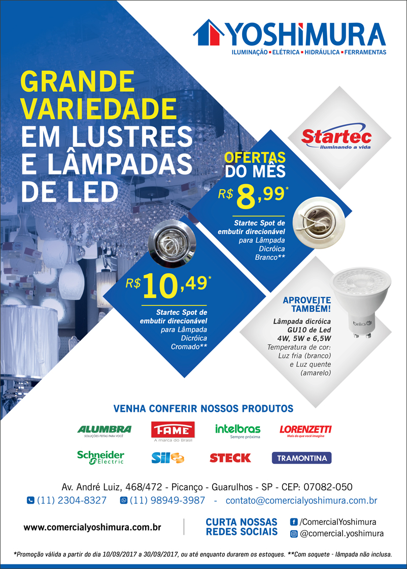Yoshimura - Grande Variedade de Lustres e Lmpadas de Led - Iluminao, Eltrica, Hidrulica, Ferramentas